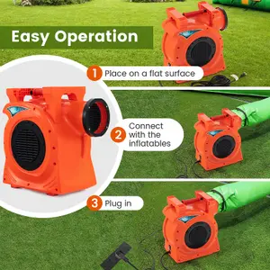 Costway 2HP/2300W Commercial Air Blower Giant Inflatable Bounce House Air Pump Fan