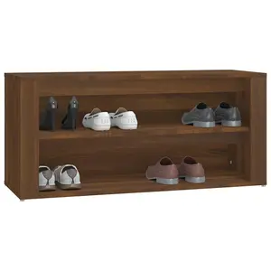 Berkfield Shoe Rack Brown Oak 100x35x45 cm Engineered Wood