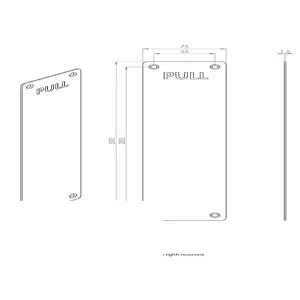 2x Pull Engraved Door Finger Plate 300 x 75mm Satin Stainless Steel Push Plate