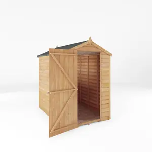 Waltons Garden Shed 6ft x 4ft Single Door Overlap Apex Windowless Wooden Outdoor Storage Building