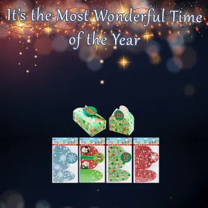 Christmas Gift Boxes 4 Xmas Themed Designs 1 x Varied Design 18x7x11cm