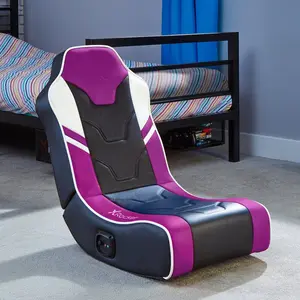 X Rocker Ergonomic Faux Leather Rocker Game Chair with Built-in Speakers Purple/Grey