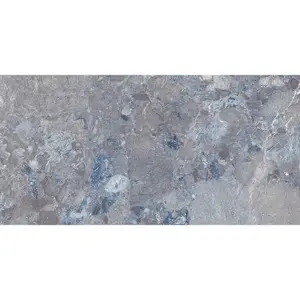 Vance Polished Blue Stone Effect Porcelain Wall & Floor Tile - Pack of 16 Tiles, 11m² - (L)600(W)1200mm