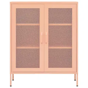 Berkfield Storage Cabinet Pink 80x35x101.5 cm Steel