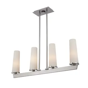 Elstead Chelsea Loft Contemporary 4 Light Pendant Brushed Nickel