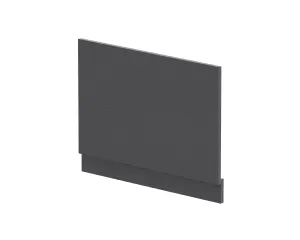 750mm Edge/Power Straight End Bath Panel & Plinth - Textured Woodgrain Graphite Grey