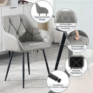 Simson Metal Side Chair Dark Grey