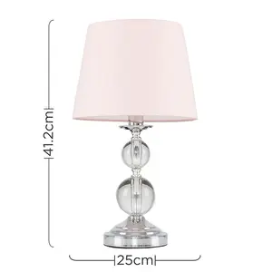 Feist 44.5Cm Clear Table Lamp Pink / LED Bulb