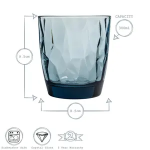 Diamond Water Glasses - 300ml 12