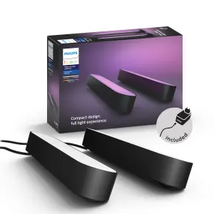 Philips Hue Play White & Colour Ambiance Smart Light Bar Double Pack Base Unit, Black