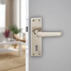 URBNLIVING 150mm Length Victorian Scroll Metal & Satin Nickel Keyhole Lever Latch Door Handle