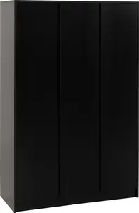 Malvern 3 Door Wardrobe in Black Finish Hanging Rail and Shelving