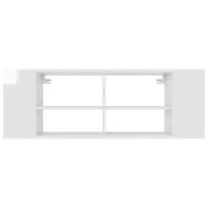 Berkfield Wall-Mounted TV Cabinet High Gloss White 102x35x35 cm Engineered Wood