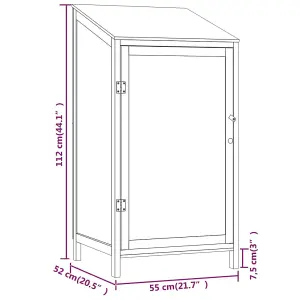 Berkfield Garden Shed Anthracite 55x52x112 cm Solid Wood Fir