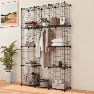 Costway 12 Cube Storage Shelf Rack DIY Wire Grid Bookcase Display Cabinet Organiser