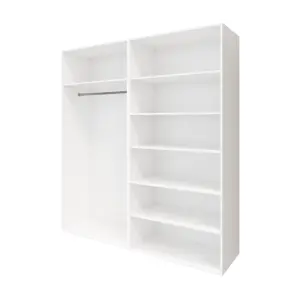 GoodHome Atomia White Particle board Gloss Sliding Wardrobe (H)2250mm (W)2000mm (D)655mm