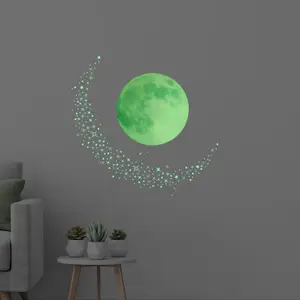 Walplus Glow In Dark Stars And Moons Kids Sticker PVC Multicoloured