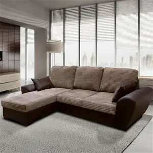 Acee Corner Sofa Bed Jumbo Cord Zipcode Design Upholstery Colour: Brown/Brown