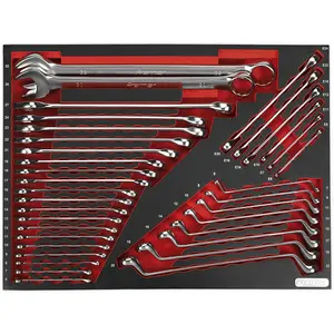 35-Piece Premium Combination Spanner Set with Tool Tray - Offset Design