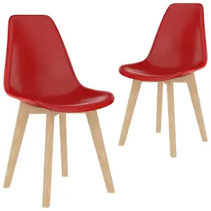 Berkfield Dining Chairs 2 pcs Red Plastic