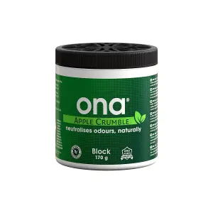 ONA Block Apple Crumble Fragrance - Odour Neutraliser, Eliminate Odours Safely, Naturally and Permanently - 170g