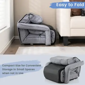 Costway Folding Sofa Chair 6 Positions Adjustable Floor Lazy Chair with Armrest Single Sofa