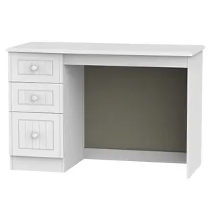 Ready assembled Matt white 3 drawer Desk (H)795mm (W)540mm (D)540mm