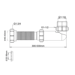 Flomasta Shallow Non-adjustable height Waterless Sink & basin Trap (Dia)43mm