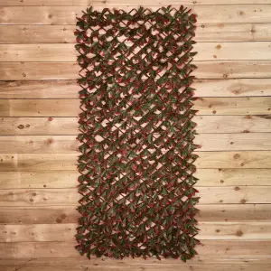 100cm x 200cm Artificial Fence Garden Trellis Privacy Screening Indoor Outdoor Wall Panel   Red Beech Leaf