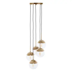 Interiors by Premier Revive Gold Finish Five Pendant Lights