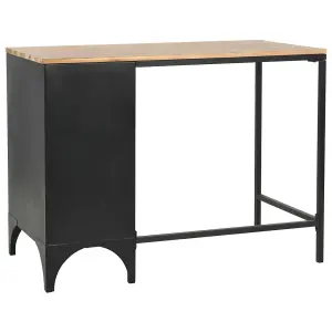 Berkfield Single Pedestal Desk Solid Firwood and Steel 100x50x76 cm