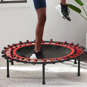 40 Inch Black Red Round Garden Trampoline Fitness Trampoline for Kids and Adults