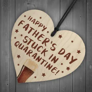 Red Ocean Funny Fathers Day Gift Quarantine Gifts Wooden Heart Gift For Dad Novelty Gifts For Him