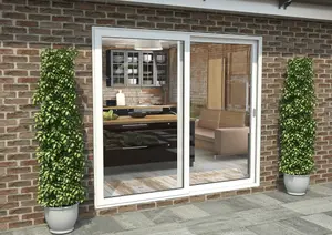 Green & Taylor White Aluminium External Sliding Doors - RH Sliding / LH Fixed - 2090 x 2090mm (WxH)