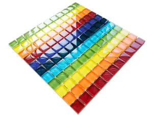 Glass mosaic on mesh for bathroom or kitchen 300mm x 300mm - Rainbow river