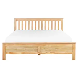 Wooden EU King Size Bed Light Natural Wood MAYENNE