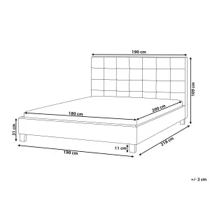 Fabric EU Super King Size Bed Beige LA ROCHELLE