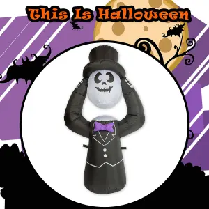 Halloween Inflatable Undertaker Ghost Decoration Trick or Treat Party 4ft Black