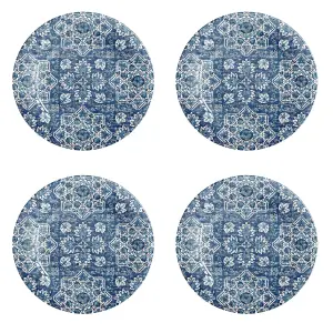 Purely Home Atlantic Blue Melamine  Dinner Plates - Set of 4