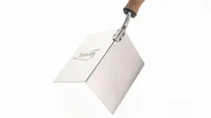 Toolty Corner Lining External Angled Trowel with Cork Handle 120x60mm Stainless Steel for Plastering Finishing DIY