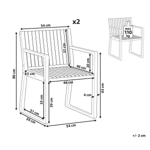 Set of 2 Garden Chairs SASSARI II Certified Acacia Wood Light Wood