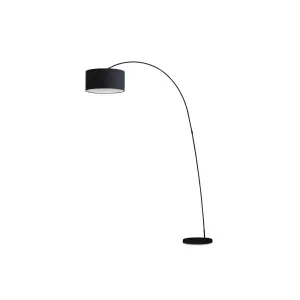 Luminosa Papua 1 Light Floor Lamp Black with Shade, E27