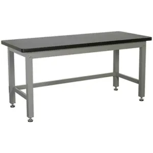 Heavy-Duty Steel Industrial Workbench with Adjustable Feet - 1800mm x 750mm Laminate Surface