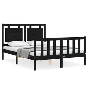 Berkfield Bed Frame with Headboard Black 120x200 cm Solid Wood