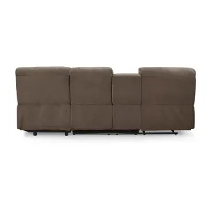 Jacob 3 Seater Manual Recliner Sofa With Right Hand Chaise, Brown Linen