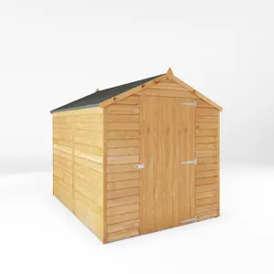 Waltons Garden Shed 8ft x 6ft Overlap Apex Single Door Windowless Wooden Outdoor Storage Building