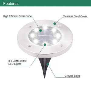 Stainless Steel Low Voltage Solar Powered Integrated LED Pathway Lights Pack