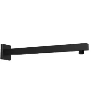 Square Wall Mounted Shower Arm - Matt Black - (Marina)