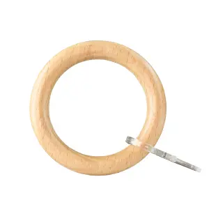 GoodHome Symi Oak effect Neutral Curtain ring (Dia)35mm, Pack of 10