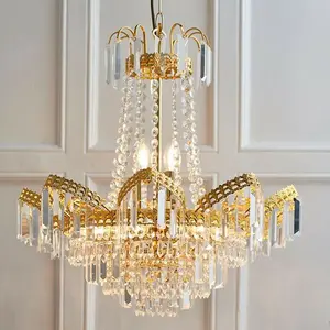 Hanging Ceiling Pendant Light GOLD & GLASS 9 Light Chandelier Lamp Bulb Fitting